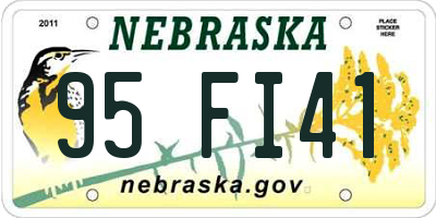 NE license plate 95FI41