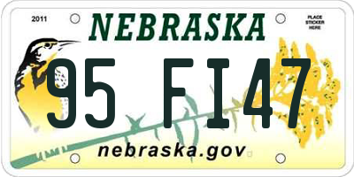 NE license plate 95FI47