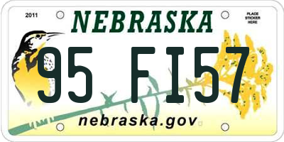 NE license plate 95FI57
