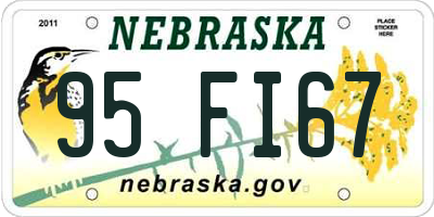 NE license plate 95FI67