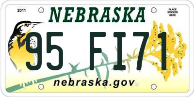 NE license plate 95FI71