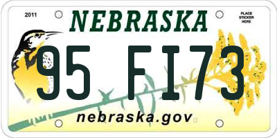 NE license plate 95FI73