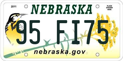 NE license plate 95FI75