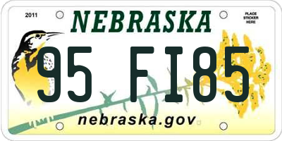 NE license plate 95FI85