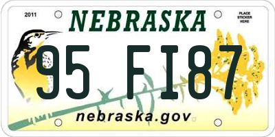 NE license plate 95FI87
