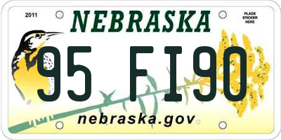 NE license plate 95FI90