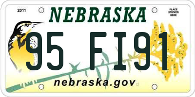 NE license plate 95FI91
