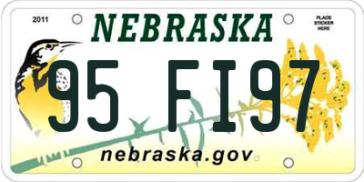 NE license plate 95FI97