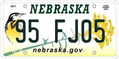NE license plate 95FJ05