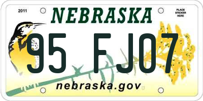 NE license plate 95FJ07