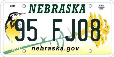 NE license plate 95FJ08