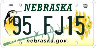 NE license plate 95FJ15