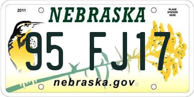 NE license plate 95FJ17