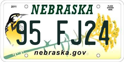 NE license plate 95FJ24