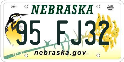 NE license plate 95FJ32