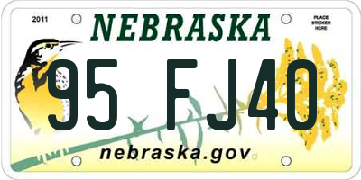 NE license plate 95FJ40