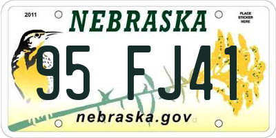 NE license plate 95FJ41