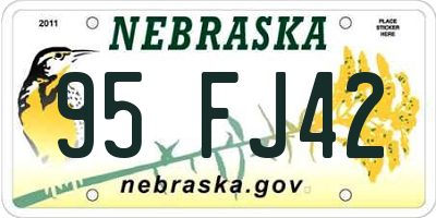 NE license plate 95FJ42