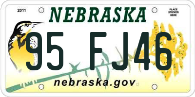 NE license plate 95FJ46