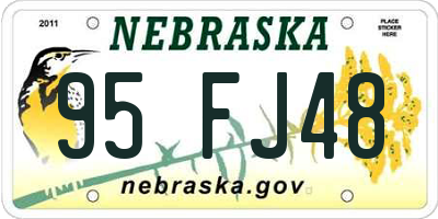 NE license plate 95FJ48
