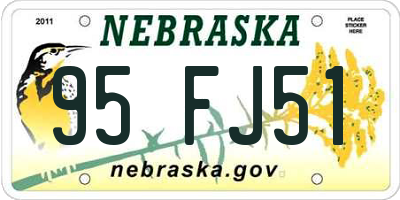 NE license plate 95FJ51