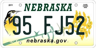 NE license plate 95FJ52