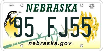 NE license plate 95FJ55
