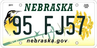 NE license plate 95FJ57