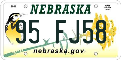 NE license plate 95FJ58