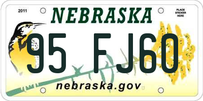 NE license plate 95FJ60