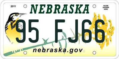 NE license plate 95FJ66