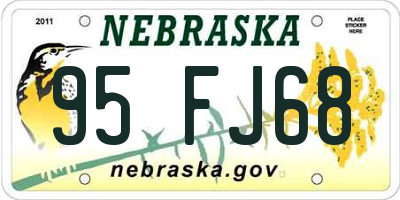 NE license plate 95FJ68