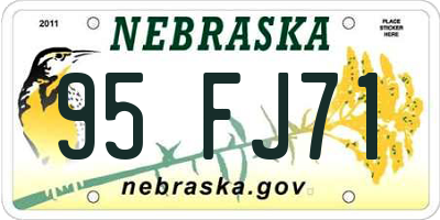 NE license plate 95FJ71
