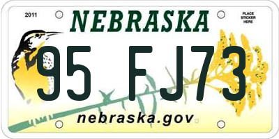 NE license plate 95FJ73