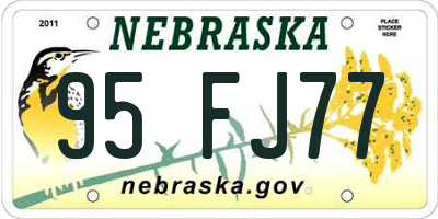 NE license plate 95FJ77