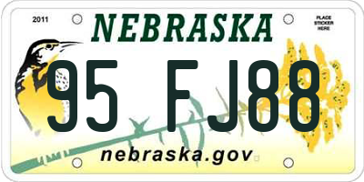 NE license plate 95FJ88