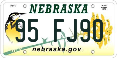 NE license plate 95FJ90
