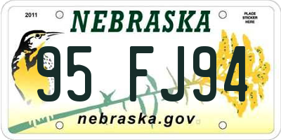 NE license plate 95FJ94