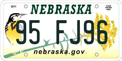 NE license plate 95FJ96