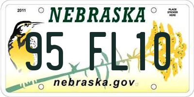 NE license plate 95FL10