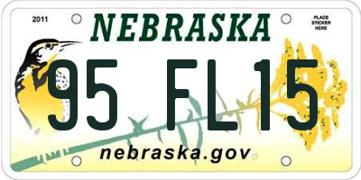 NE license plate 95FL15