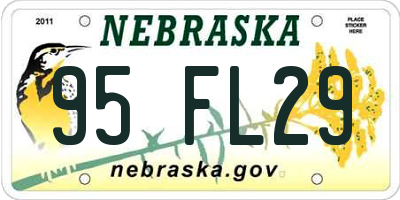 NE license plate 95FL29
