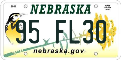 NE license plate 95FL30