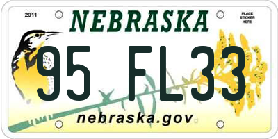 NE license plate 95FL33