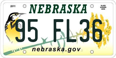 NE license plate 95FL36