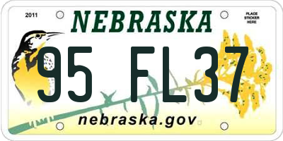 NE license plate 95FL37