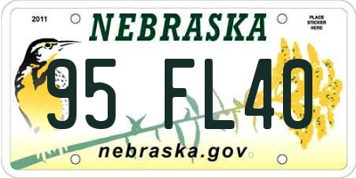 NE license plate 95FL40