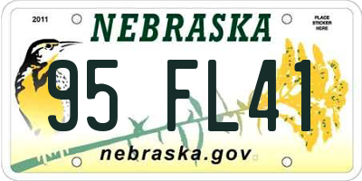 NE license plate 95FL41