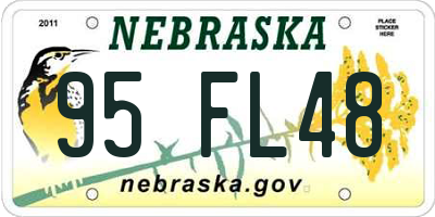 NE license plate 95FL48