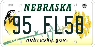 NE license plate 95FL58